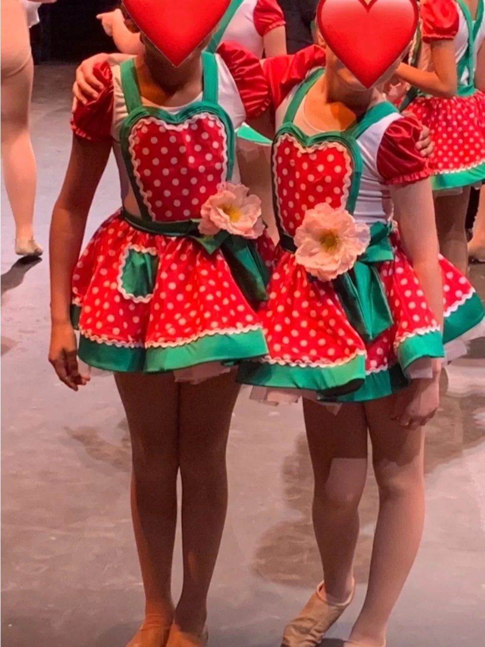 Weissman Red Polka Dot & Green Trim Munchkin/Elf costume. Size IC -7/8.